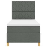 vidaXL Lit à ressorts avec matelas Gris foncé 90 x 200 cm tissu