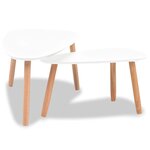 vidaXL Ensemble de tables basses 2 Pièces Bois de pin massif Blanc