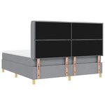 vidaXL Lit à ressorts avec matelas Gris clair 180 x 200 cm tissu