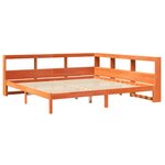 vidaXL Lit bibliothèque sans matelas cire marron 200x200 cm pin massif