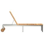 vidaXL Transat 1-personne Marron 207 x 58 x 35cm Bois d'acacia massif