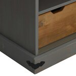 vidaXL Meuble TV HALDEN porte coulissante gris 110x40x60cm bois massif