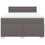 vidaXL Sommier à lattes de lit avec matelas Gris 140x200 cm Similicuir
