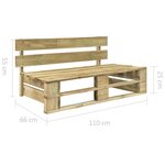 vidaXL Canapé central palette de jardin vert bois de pin imprégné