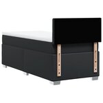 vidaXL Sommier à lattes de lit avec matelas Noir 90x200 cm Similicuir