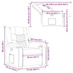 vidaXL Fauteuil inclinable Marron Tissu