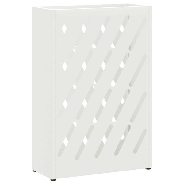 vidaXL Porte-parapluie avec stockage Blanc 28 x 12 x 41 cm Métal