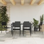 vidaXL Ensemble à manger de jardin 7 Pièces Noir Résine tressée