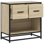 vidaXL Table de chevet chêne sonoma 60x31x60 cm bois ingénierie métal