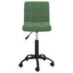 vidaXL Chaise pivotante de bureau Vert foncé Velours