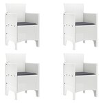 vidaXL Chaises de Jardin avec Coussins 4 Pièces en Poly Rattan Blanc