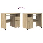 vidaXL Bureau avec roulettes avec tiroir Chêne sonoma 91 x 50 x 77 cm