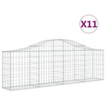vidaXL Paniers à gabions arqués 11 Pièces 200x30x60/80 cm Fer galvanisé