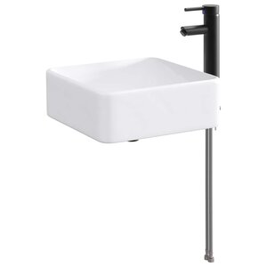 vidaXL Lavabo de salle de bains Noir Mat 36 5 x 36 5 x 13 cm métal