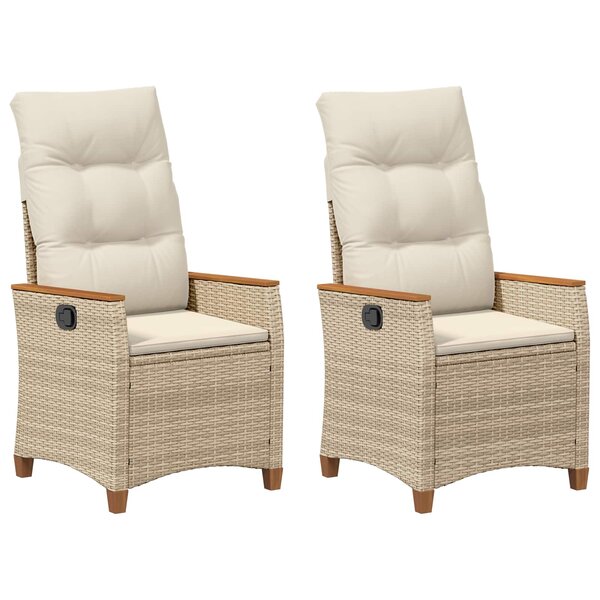 vidaXL Chaise de jardin inclinable Beige et crème 64 x 57 5 x 112 cm