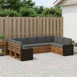 vidaXL Ensemble de canapé d'angle 9 Pièces Naturel et Anthracite
