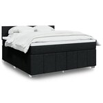 vidaXL Sommier à lattes de lit avec matelas Noir 180x200 cm Tissu