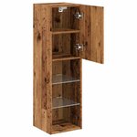 vidaXL Meubles TV avec lumières LED 2 Pièces vieux bois 30 5x30x102 cm