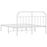 vidaXL Cadre de lit métal sans matelas et tête de lit blanc 140x190 cm