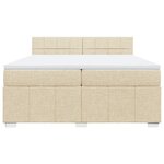 vidaXL Sommier à lattes de lit avec matelas Crème 200x200 cm Tissu