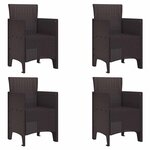 vidaXL Ensemble de salle à manger pour jardin 5 Pièces Marron Rattan Polt