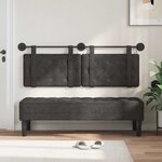 vidaXL Tête de lit suspendue Avec lumière LED Noir PU antique