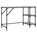 Bureau table poste de travail meuble d'ordinateur informatique étude sonoma 120 x 50 x 75 cm métal et bois d'ingénierie gris 02_0023946