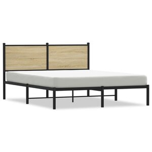 vidaXL Cadre de lit en métal sans matelas chêne sonoma 150x200 cm
