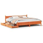 vidaXL Cadre de lit sans matelas cire marron 180x200cm bois pin massif