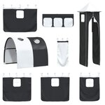 vidaXL Lit mezzanine pour enfants Noir 99 5 x 190 cm Métал