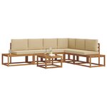 vidaXL Ensemble de canapés d'extérieur 7 Pièce Naturel et Beige