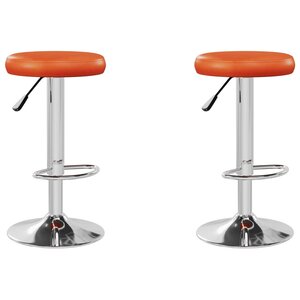 Vidaxl tabourets de bar 2 pcs orange similicuir