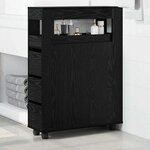 vidaXL Cabinet de Salle de Bain Étroite Chêne noir 65 x 23 x 87 cm