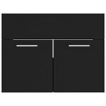 vidaXL Armoire d'évier avec lavabo intégré Noir Aggloméré