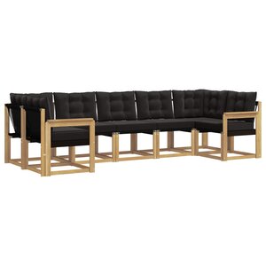 vidaXL Ensemble de canapés d'extérieur 7 pc Blanc et noir