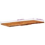 vidaXL Dessus de meuble-lavabo de salle de bain Acacia 140x52x3 8 cm