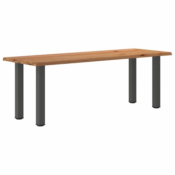 vidaXL Table à manger et bord naturel bois massif chêne rectangulaire