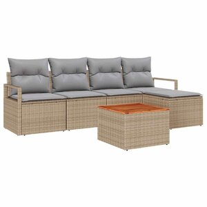 vidaXL Ensemble de canapé de jardin 6 Pièces Beige  gris clair