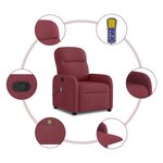 vidaXL Fauteuil de massage inclinable Rouge bordeaux Tissu