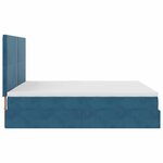 VidaXL Cadre de lit ottoman avec matelas bleu foncé 160x200 cm velours