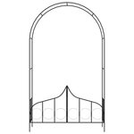 vidaXL Voûte de jardin avec portail Noir 138x40x238 cm Fer