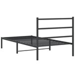 vidaXL Cadre de lit métal sans matelas avec tête de lit noir 107x203cm