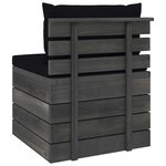 vidaXL Salon palette de jardin 2 Pièces avec coussins Bois de pin massif