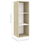 vidaXL Meuble TV mural Blanc chêne sonoma 37x37x107 cm Bois ingénierie