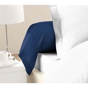 2 taies de traversin - 85 x 185 cm 100  coton - Bleu