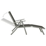 vidaXL Chaise longue pliable Textilène et aluminium noir et argenté