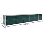 vidaXL Lit surélevé de jardin Acier galvanisé 480x80x77 cm Vert