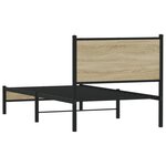 vidaXL Cadre de lit en métal sans matelas chêne sonoma 75x190 cm