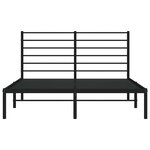 vidaXL Cadre de lit métal sans matelas avec tête de lit noir 135x190cm