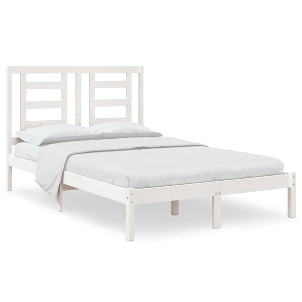 vidaXL Cadre de lit sans matelas blanc 120x200 cm bois de pin massif